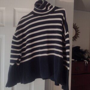 Gap 24/7 nautical stripe split hem cotton sweater